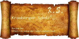 Kronberger Sebő névjegykártya